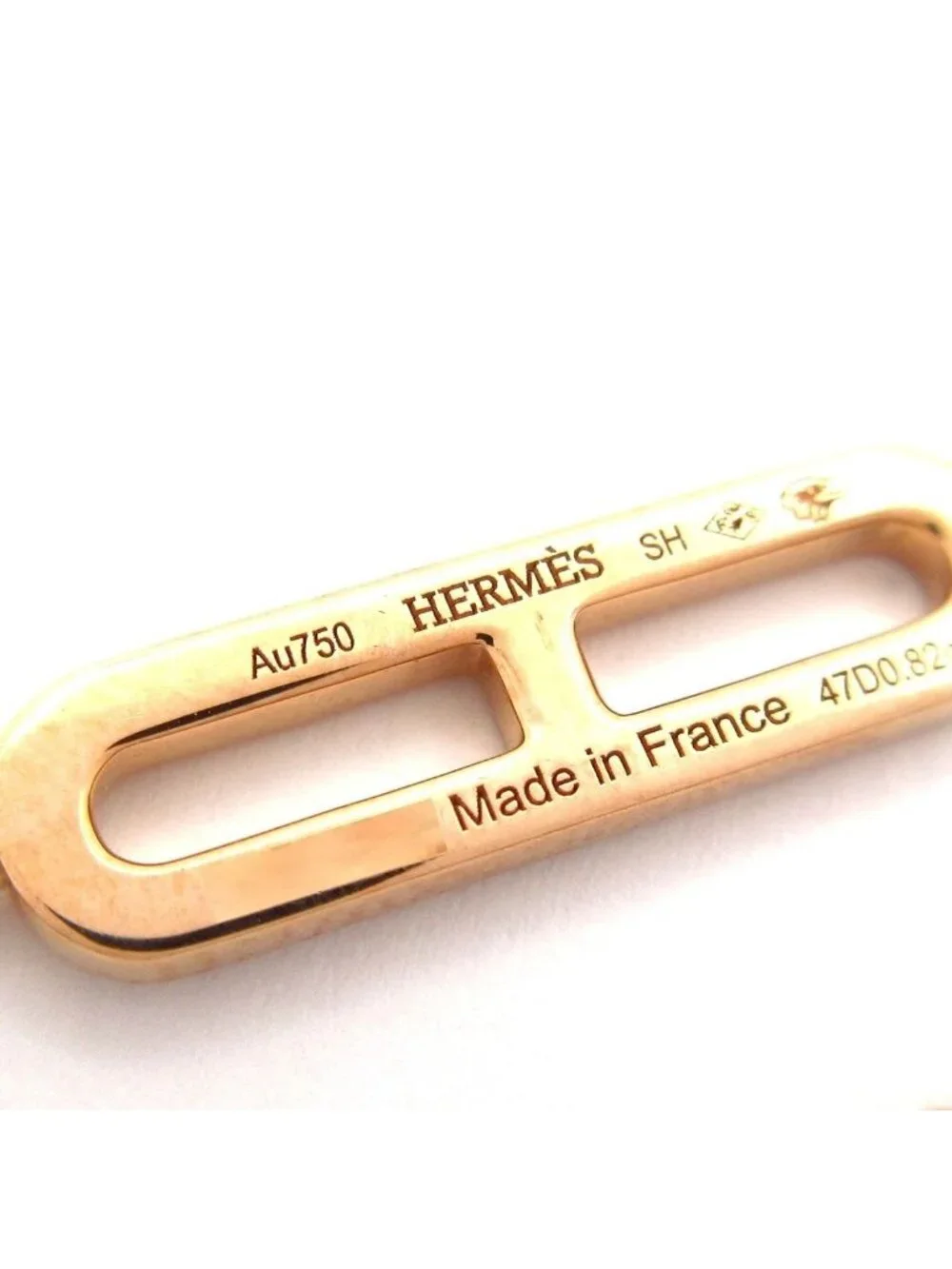 Hermes Bracelet Chaine D'ancre Chaos 18k Pink Gold Diamond Black Jade Spinel